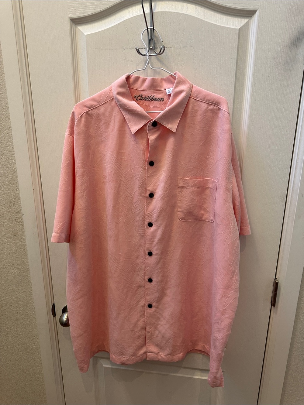 EUC Caribbean Pink Short-Sleeve Button-Down Camp Shirt